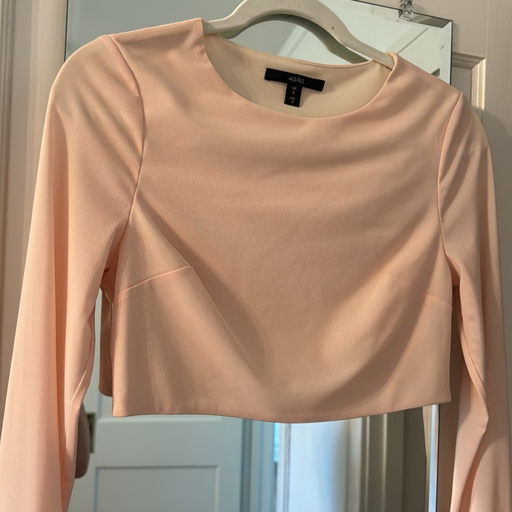 AQ/AQ pink/nude mesh crop top - Picture 3 of 5